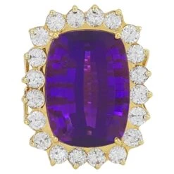 Amethyst 14 Carat Diamond Ring