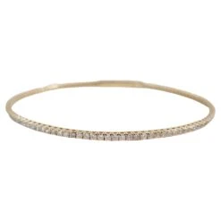 1.55 Carat Flexible Bangle Yellow Gold 14 Karat Bracelet