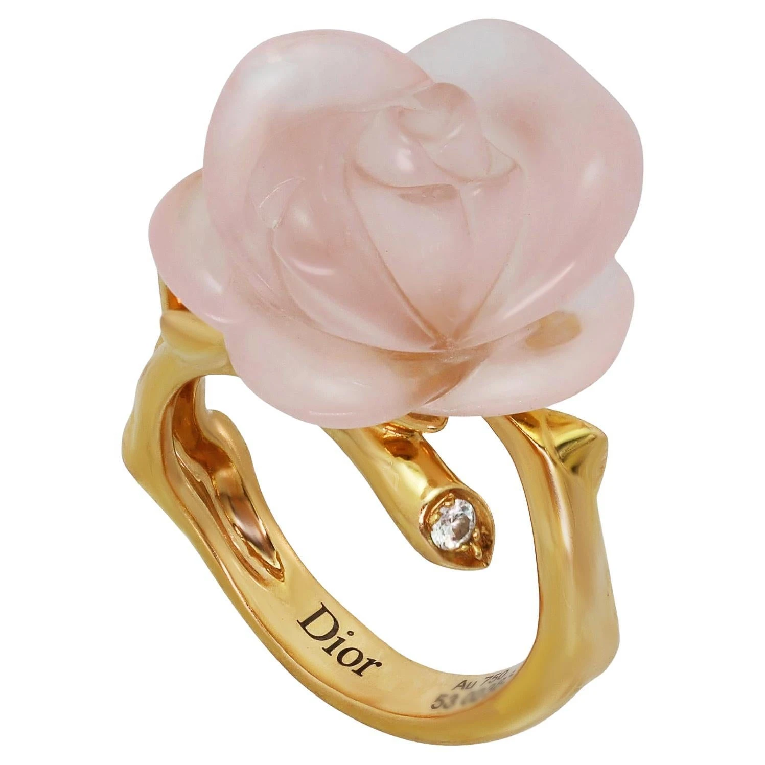 Christian Dior Small Rose Dior Pre Catelan Diamond Gold Quartz Ring 53 3 Christian Dior Small Rose Dior Pre Catelan Diamond Gold Quartz Ring 53
