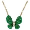 Unknown Tsavorite Butterfly Necklace In 18 Karat Yellow Gold