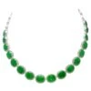 Vintage Apple Green Color Jadeite Jade Diamond Necklace In 18 Karat White Gold