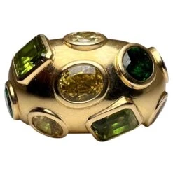 Unknown 18k Gold Ring Peridot Citrine
