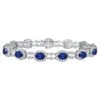 6.79 Carat Vivid Blue Oval Cut Sapphire And 4.69 Carat Diamond Bracelet