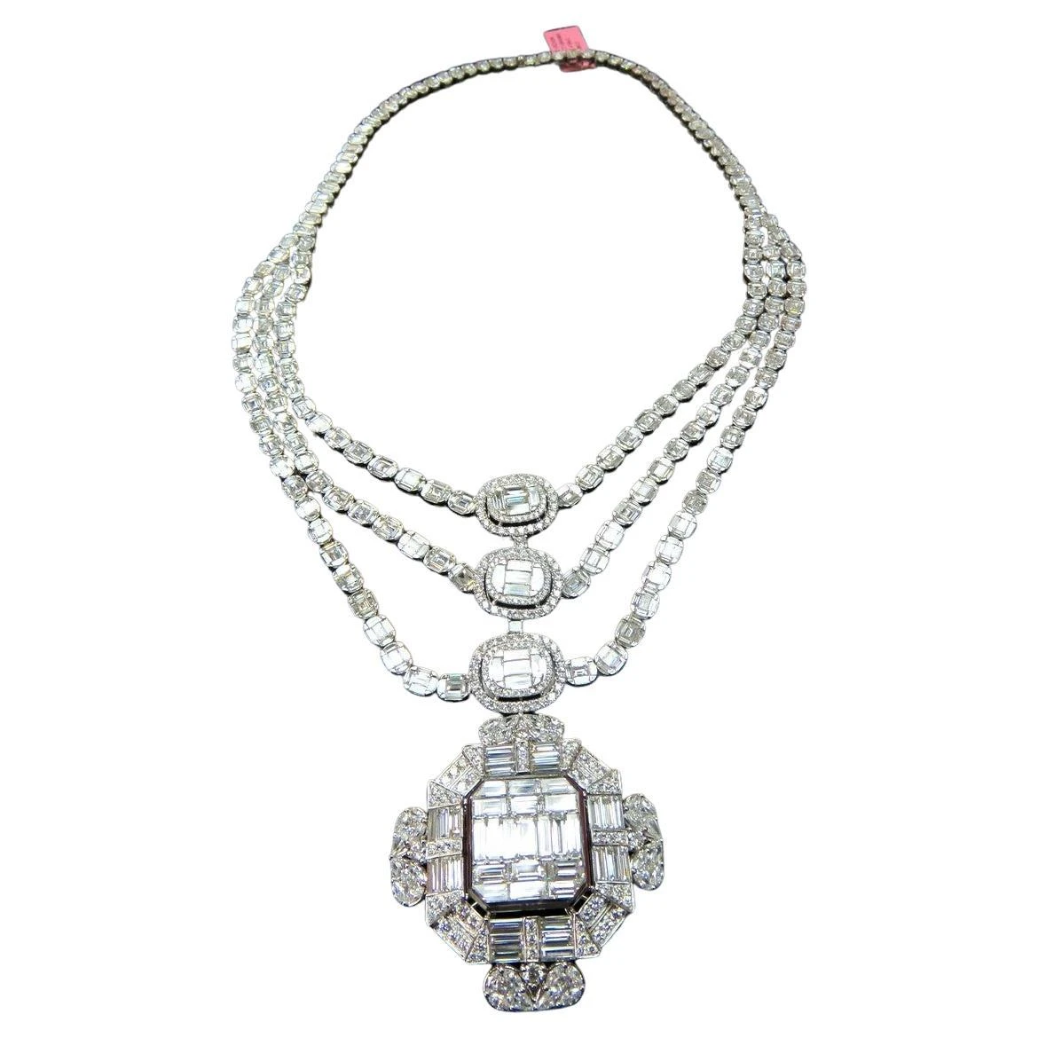 Unknown NWT $366, 747 Rare Fancy 18 Karat Gold Gorgeous 40 Carat Diamond Drop Necklace 3 Unknown NWT $366, 747 Rare Fancy 18 Karat Gold Gorgeous 40 Carat Diamond Drop Necklace