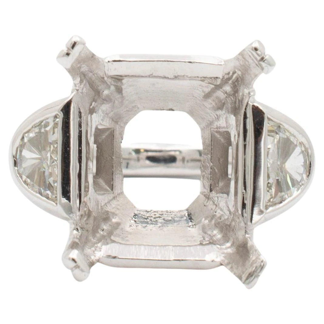 Unknown Ladies 14k White Gold Rectangular Semi Mount Engagement Ring 3 Unknown Ladies 14k White Gold Rectangular Semi Mount Engagement Ring