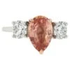 Platinum & 14k Gold GIA No Heat Pear Padparadscha Sapphire Diamond 3 Stone Ring -Mode Bijouterie Magasin j 19521562 1686415142956 bg processed