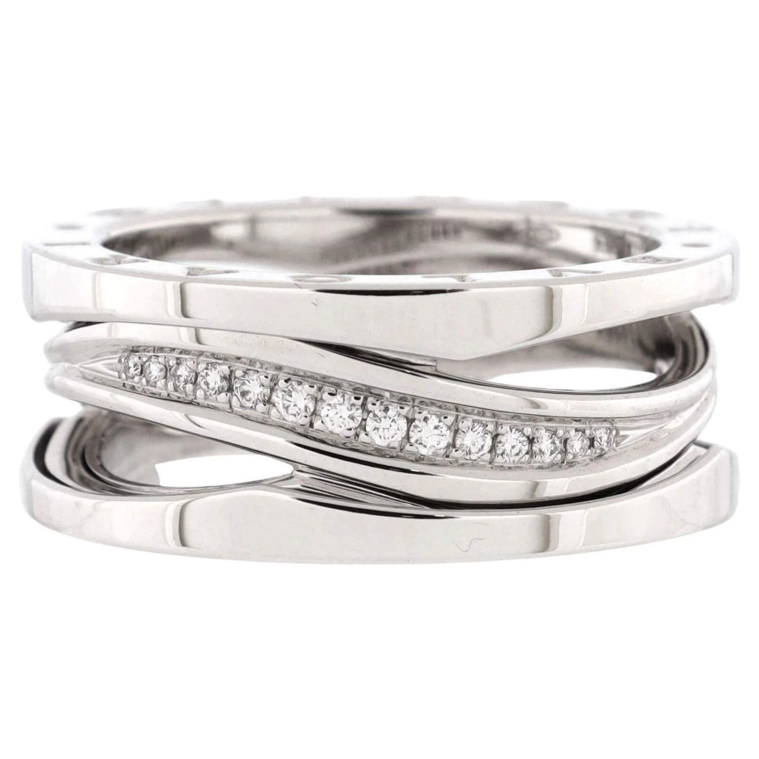 Bvlgari B.Zero1 Design Legend Zaha Hadid Three Band Ring 18k White Gold 3 Bvlgari B.Zero1 Design Legend Zaha Hadid Three Band Ring 18k White Gold