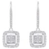 Unknown Diamond Dangle Earrings 1.02 Carats 14k White Gold
