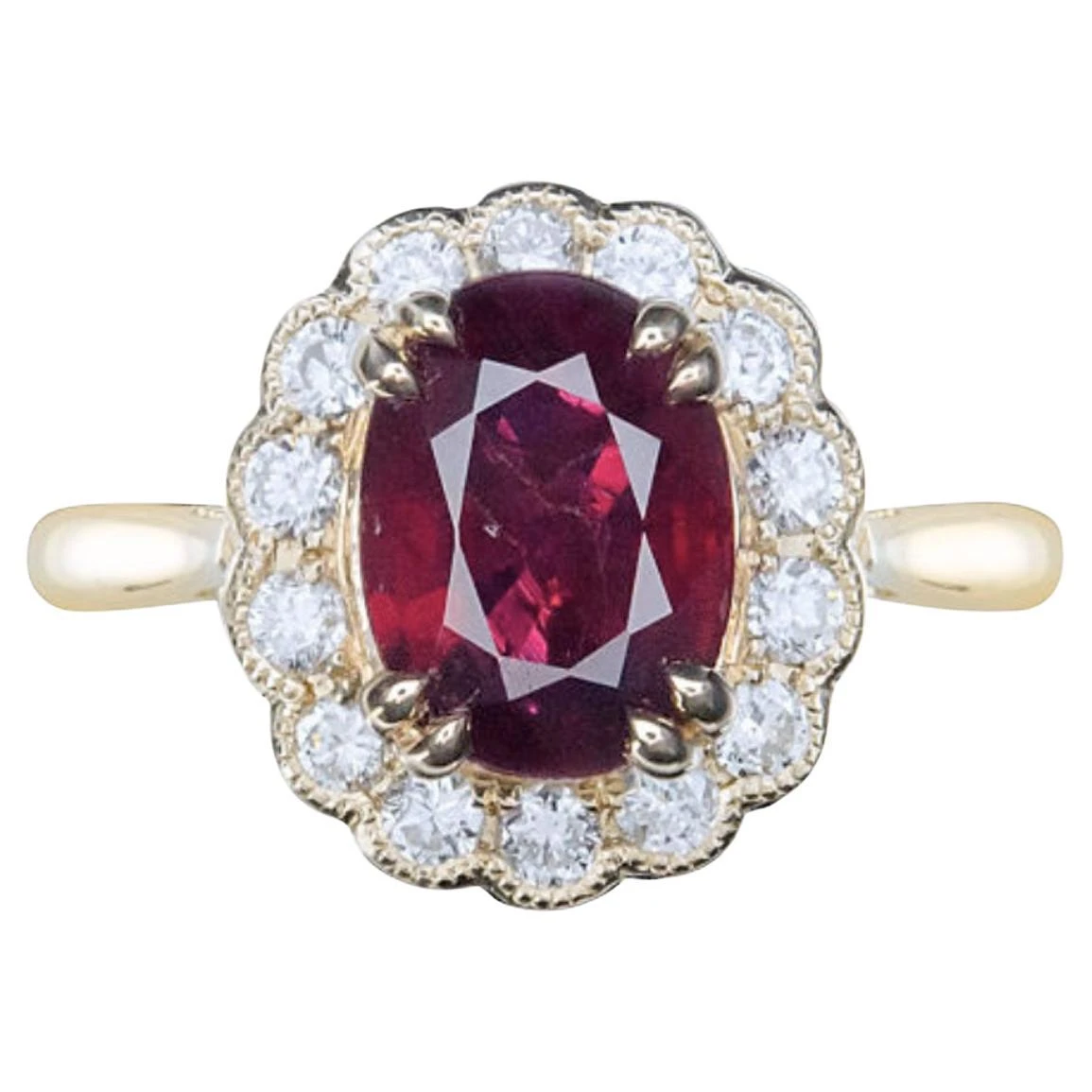 Unknown GIA Certified 1.85 Carat Natural No Heat Ruby 14k Yellow Gold Ring 3 Unknown GIA Certified 1.85 Carat Natural No Heat Ruby 14k Yellow Gold Ring