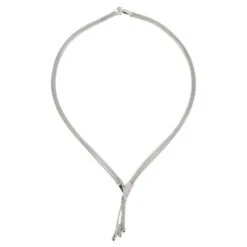 Unknown 18 Carat White Gold Wheat Link Necklace