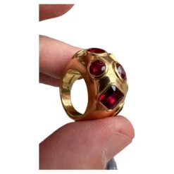 Unknown 18k Gold Ring With Rubies, Rubellite Tourmalines And Red Spinels