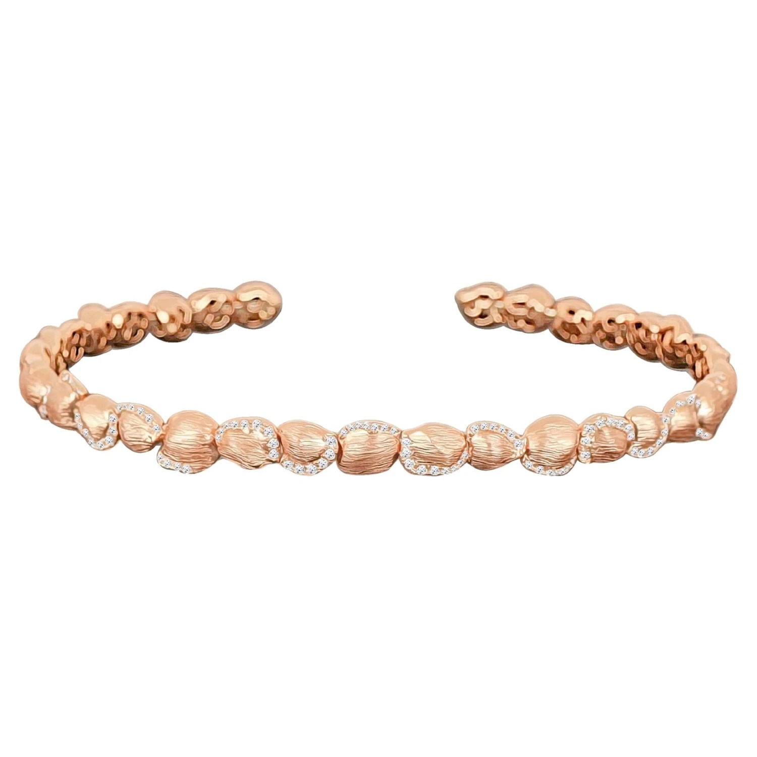 18k Rose Gold Shiny Choker With Round Cut Diamonds 3 18k Rose Gold Shiny Choker With Round Cut Diamonds