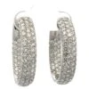 Unknown 4.60 Ctw Diamond Oval In & Out Hoop Earrings 18 Karat White Gold