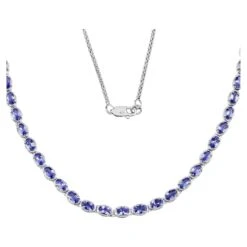 Unknown Natural Tanzanite Eternity Necklace 10 Carats Total