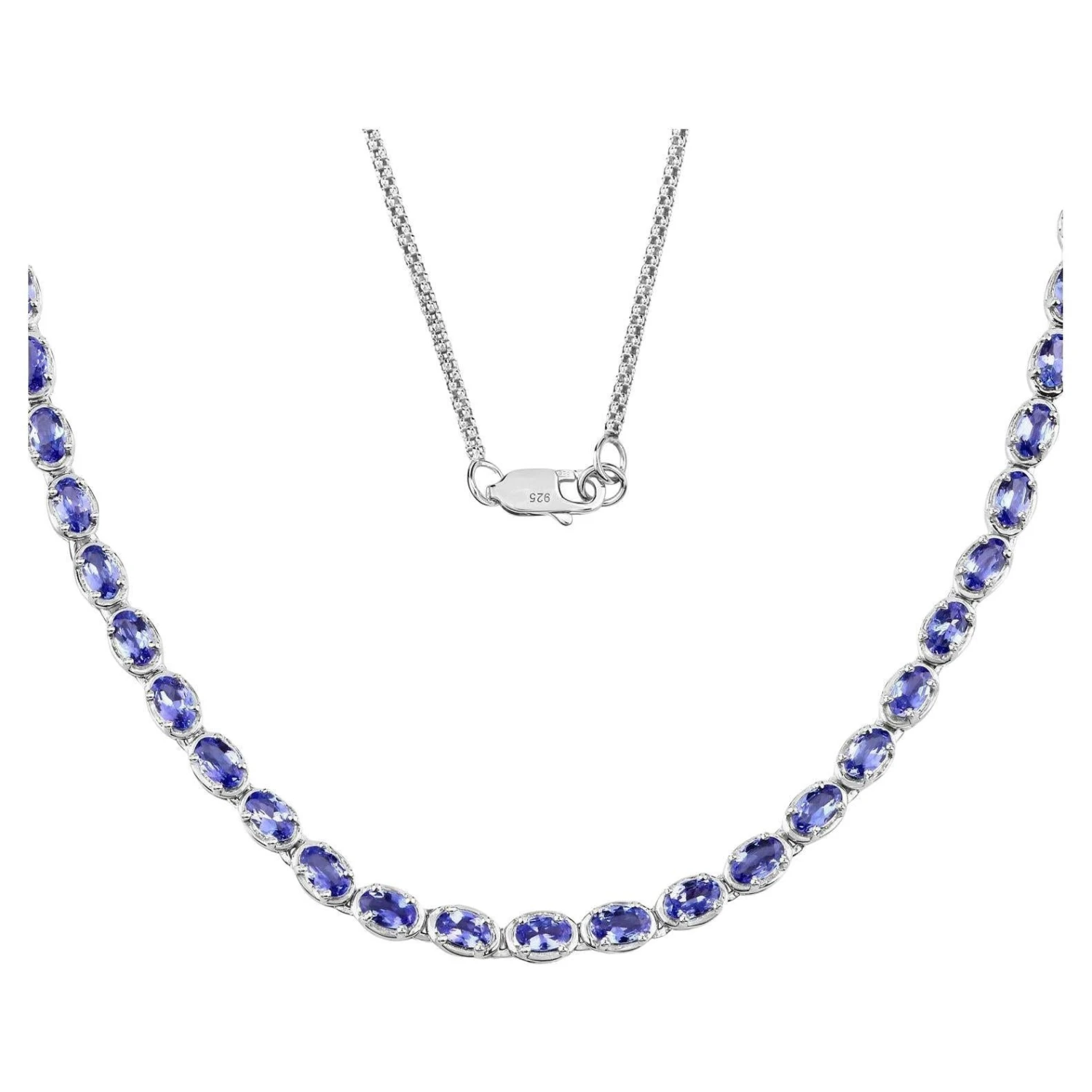 Unknown Natural Tanzanite Eternity Necklace 10 Carats Total 3 Unknown Natural Tanzanite Eternity Necklace 10 Carats Total