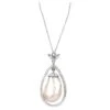 Unknown G&P Certified 13.52ct Old Euro-Cut Diamond Pearl Drop Pendant Necklace, Platinum