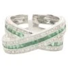 Unknown 14 Karat White Gold Diamond And Emerald Crossover Ring 2 Unknown 14 Karat White Gold Diamond And Emerald Crossover Ring -Mode Bijouterie Magasin j 19538882 1686609036301 bg processed
