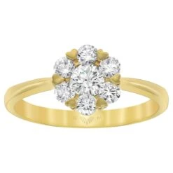 Gerard McCabe Bloom 0.61 Carat Tw Diamond Cluster Ring In 18ct Yellow Gold.