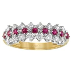 Carina Ruby And Diamond Dress Ring In 18 Carat Yellow Gold