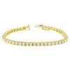 Visible 18k Yellow Gold Four Prong Tennis Bracelet In 8.00ct Natural Diamonds