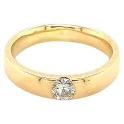 Unknown Zeitloser Solitärring In 14 Karat Gelbgold Mit 0.33 Carat Brillant