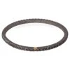 Men's Bracelet Loop Line Tennis, 18 Karat Red Gold And 3 Point Black Diamonds