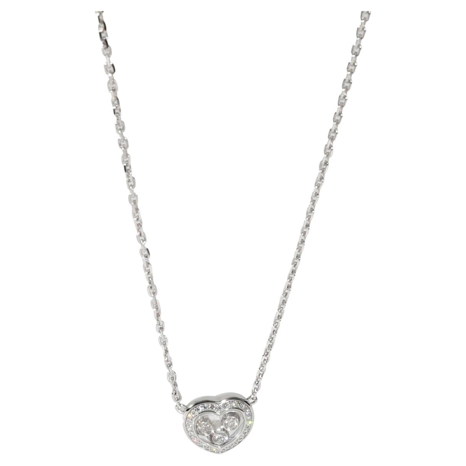 Chopard Happy Diamonds Icons Heart Necklace In 18k White Gold 0.35 CTW 3 Chopard Happy Diamonds Icons Heart Necklace In 18k White Gold 0.35 CTW