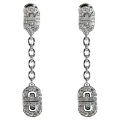 BVLGARI Parentesi Diamond Earrings In 18k White Gold 1.15 CTW