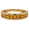 Golden Sapphire Band, 1.09 Carats In 14K Gold, Wedding Stacking Ring In Y/W/R Lv