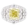 GIA Certified 3.15 Carats Fancy Brownish Greenish Yellow Diamond Ring