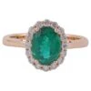 1.61 Carat Clear Zambian Emerald & Diamond Cluster Ring In 18Karat Yellow Gold