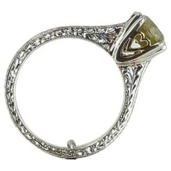 Silver And 18 Karat Yellow Gold 1.09 Carat Rustic Diamond Ring -Mode Bijouterie Magasin j 19558922 1686754161218 bg processed