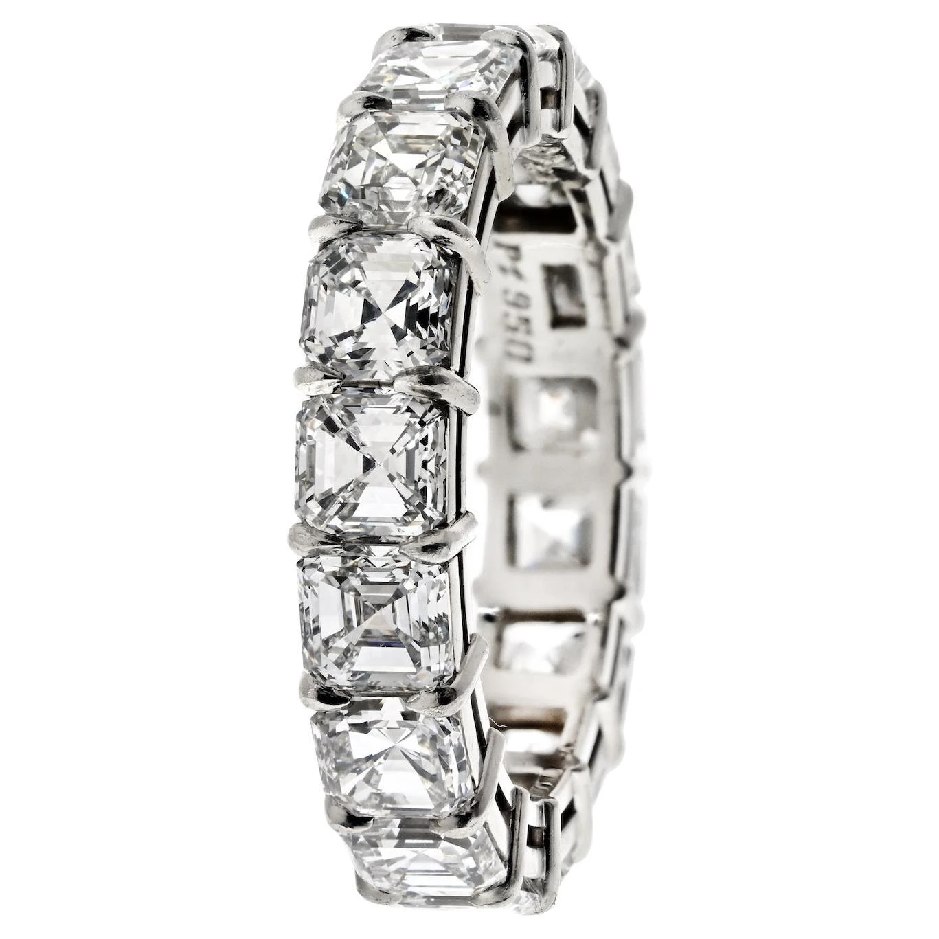 Unknown Handmade Platinum 7.82cttw Diamond Asscher Cut Eternity Band 2 Unknown Handmade Platinum 7.82cttw Diamond Asscher Cut Eternity Band