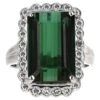 Unknown Platinum 10.45 Carat Tourmaline And Diamond Cocktail Ring