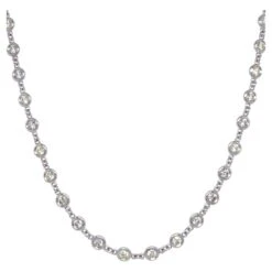14k White Gold 3.60 Carat Diamonds By The Yard Necklace
