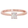 Dazzling 18k Rose Gold Solitaire Ring W/ 0.40ct Natural Diamonds AIG Certificate
