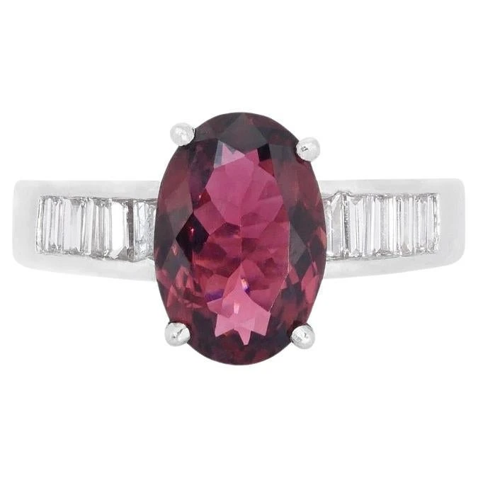 Marvelous 18k White Gold Ring W/ 4.3 Ct Tourmaline And Natural Diamonds IGI Cert 3 Marvelous 18k White Gold Ring W/ 4.3 Ct Tourmaline And Natural Diamonds IGI Cert
