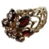 Unknown Vintage Filigree Garnet Gemstone Ring 10Karat Yellow Gold