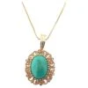 Antique 14k Yellow Gold Levian Gold And Turquoise Necklace