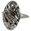 Unknown Vintage Diamond Ring 10 Karat White Gold
