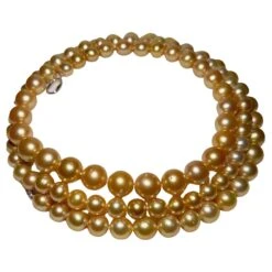 Eostre South Sea Pearls Long Necklace White Gold Clasp