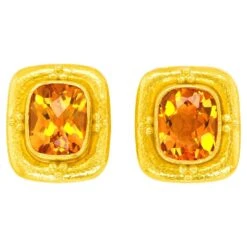 Renaissance Revival Citrine Earrings By Elizabeth Locke