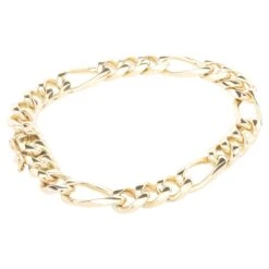 Unknown 14 Karat Yellow Gold Figaro Link Bracelet