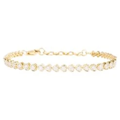 Alberto 14k Yellow Gold Diamond Heart Bracelet