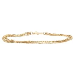 Unknown 14 Karat Yellow Gold Five Row Bracelet