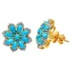 Unknown Turquoise Stud Earrings With Diamond In 14k Gold -Mode Bijouterie Magasin j 19579382 1686921924789 bg processed
