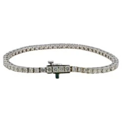 Unknown 14 Karat White Gold 4.77 Carat Round Natural Diamond Tennis Line Bracelet -Mode Bijouterie Magasin j 19579842 1686925511677 bg processed