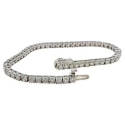 Unknown 14 Karat White Gold 4.77 Carat Round Natural Diamond Tennis Line Bracelet -Mode Bijouterie Magasin j 19579842 1686925529231 bg processed