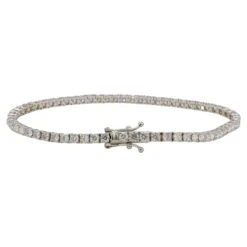 Unknown 14 Karat White Gold 4.22 Carat Natural Round Diamond Tennis Line Bracelet -Mode Bijouterie Magasin j 19579902 1686926873930 bg processed
