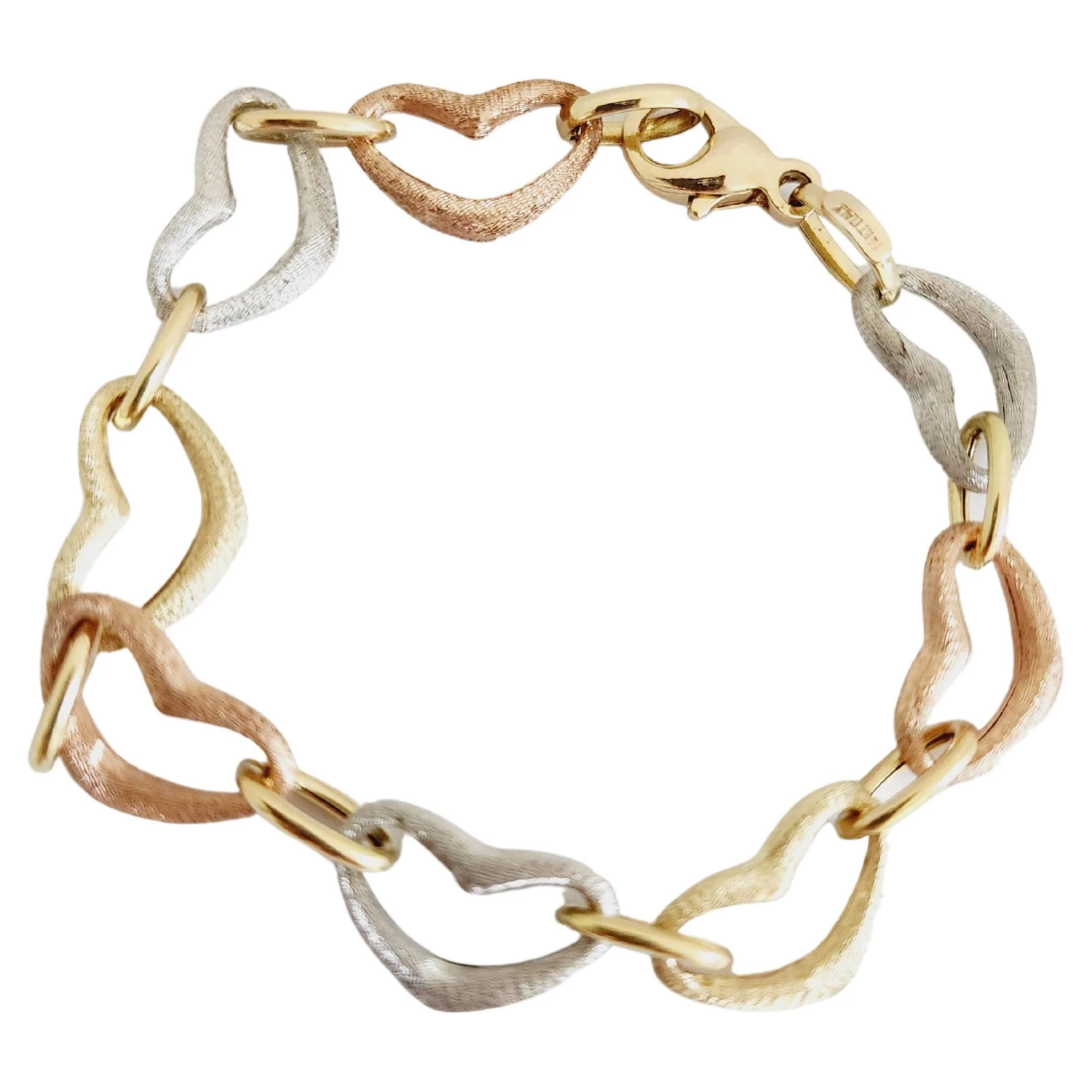 14 Karat Tri Color Gold Italian Bracelet 3 14 Karat Tri Color Gold Italian Bracelet